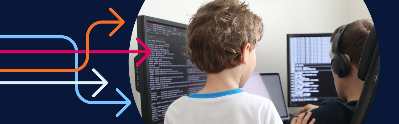 child interupting dad while he is working