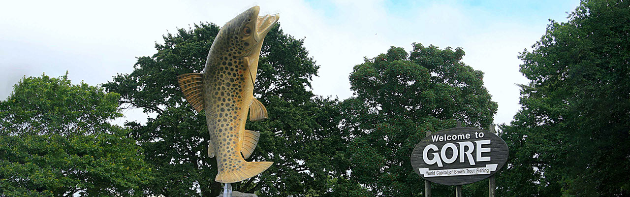 Fish sculpture in Gore, New Zealand