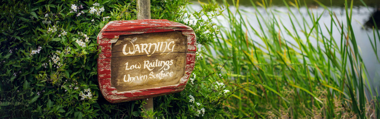 A Hobbiton warning sign in Matamata