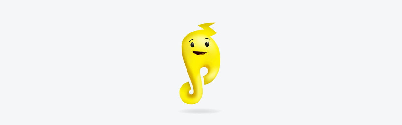Yellow smiling chatbot illustration