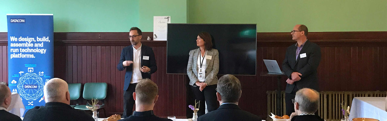 Speakers presenting at the event