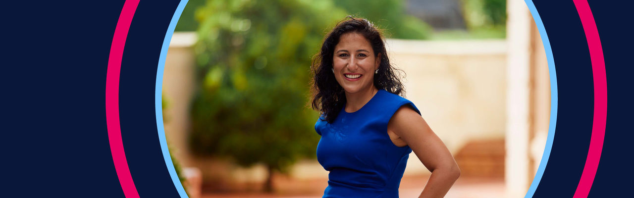 Photo of Datacom's Farnoosh Farahi smiling at the camera 