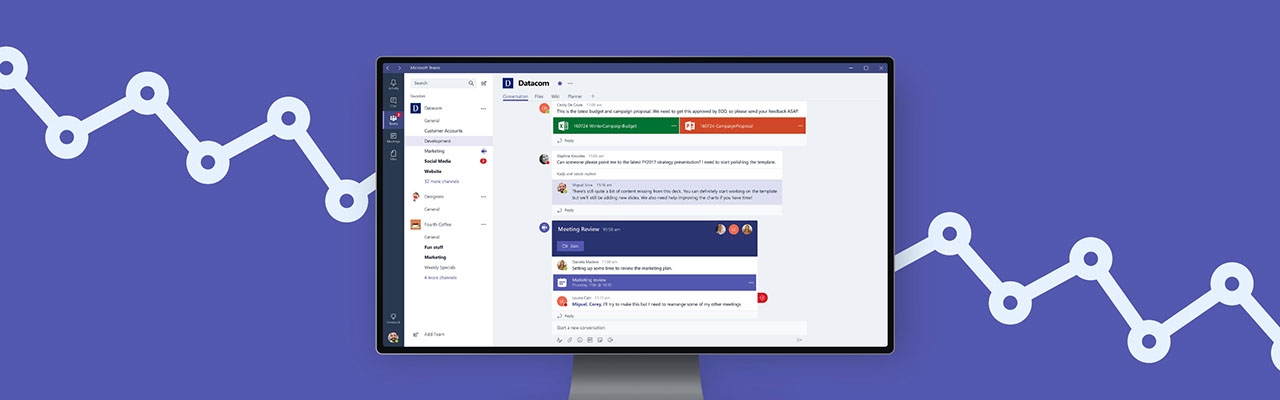 Microsoft teams software on a screen