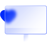 A screen with blue heart icon
