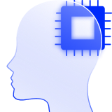 A human head with a microchip