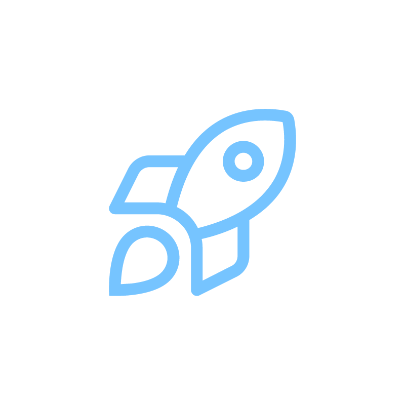 Light blue rocket icon