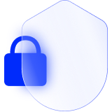 A translucent shield and a lock