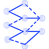 A modular stack of connecting lines
