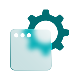 A cog and a browser window