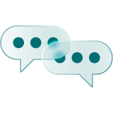 Two speech bubbles overlapping