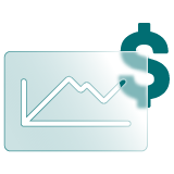 Line graph and a dollar sign
