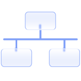 A flow diagram icon