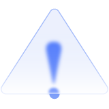An exclamation symbol in a triangle icon