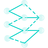 A modular stack of connecting lines