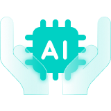 Hands holding AI 