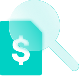 A payslip alongside a magnifying glass