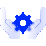 Hands supporting a cog