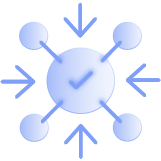A central tick mark with multiple arrow pointing to it