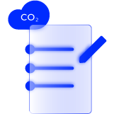 A checklist with a carbon dioxide cloud above it