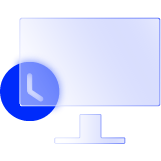 A computer monitor and a timer