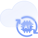 An AI chip inside circular rotating arrows and a cloud