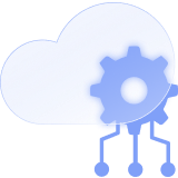 A cloud and a cog with connecting circuit lines 