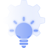 A cog and a light bulb 