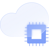 A cloud with a GPU chip