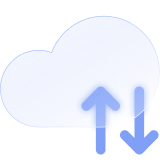 A cloud with up and down migration arrows