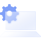 A cog and a laptop 