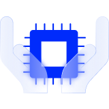 Hands holding a CPU chip