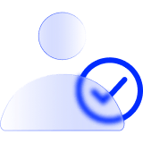 Person with tick icon