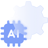 An AI chip alongside a cog