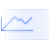 A light blue icon featuring a line graph showcasing data