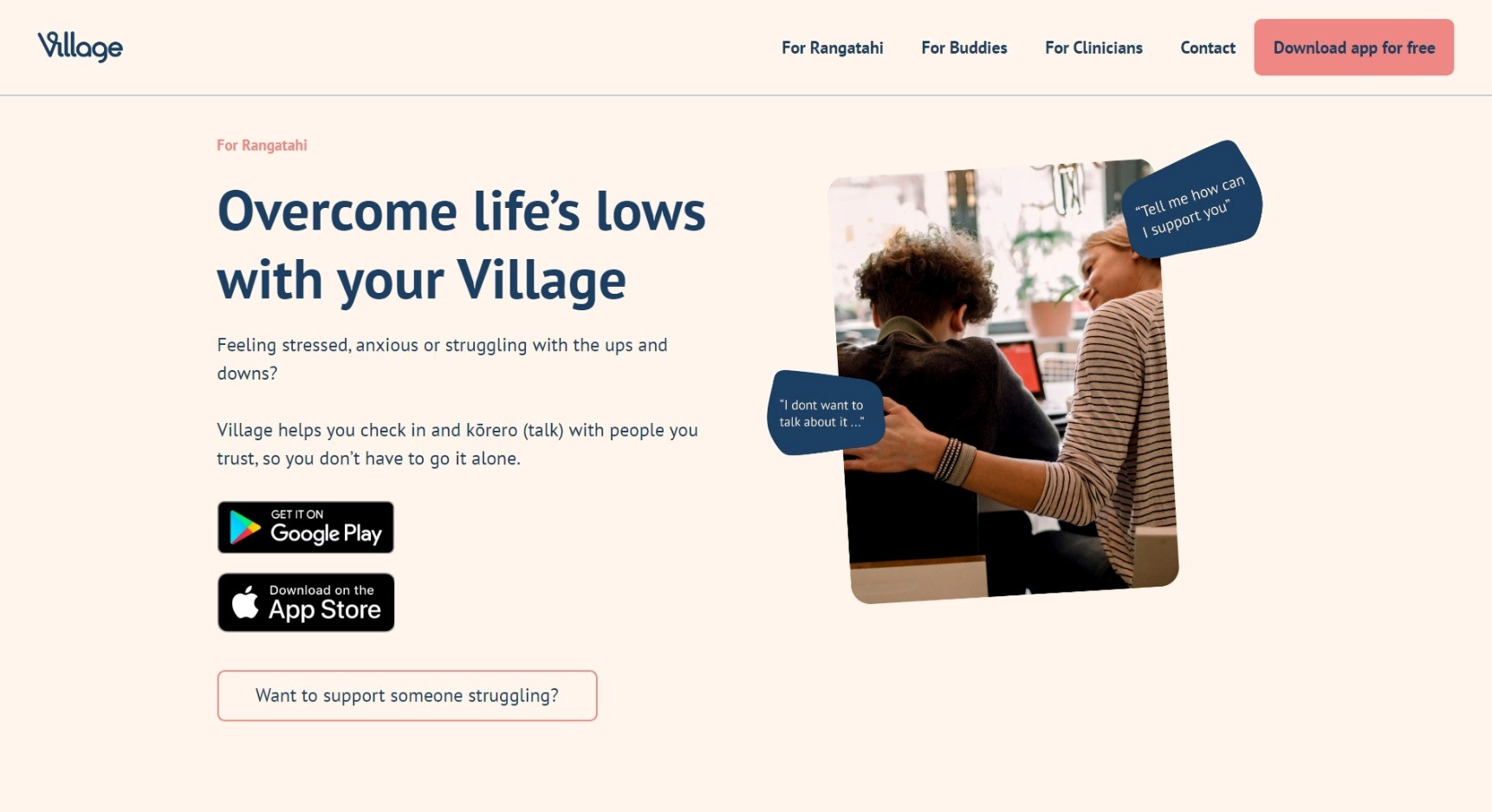 A screenshot of the Village app