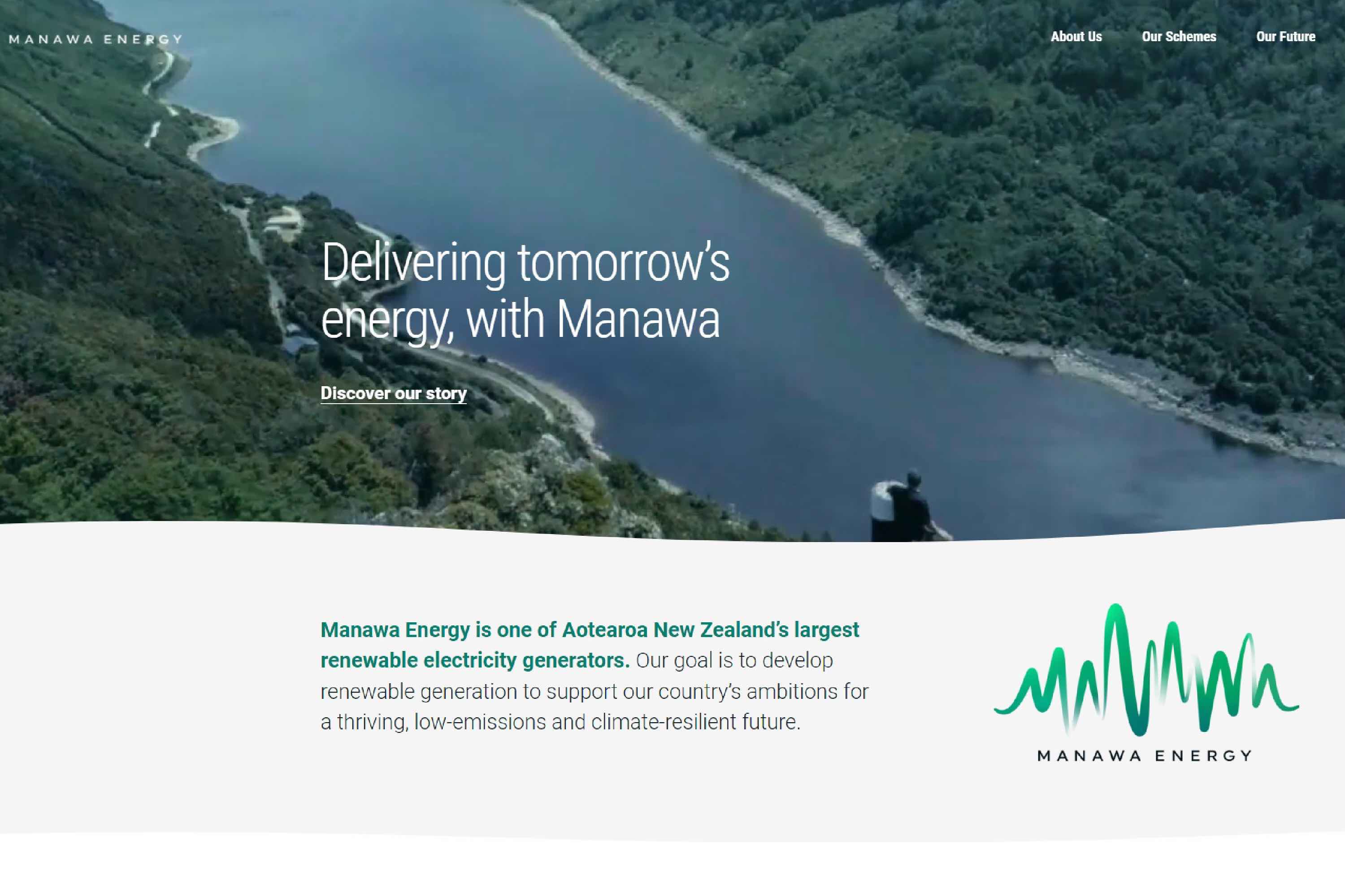 Manawa Energy website screenshot