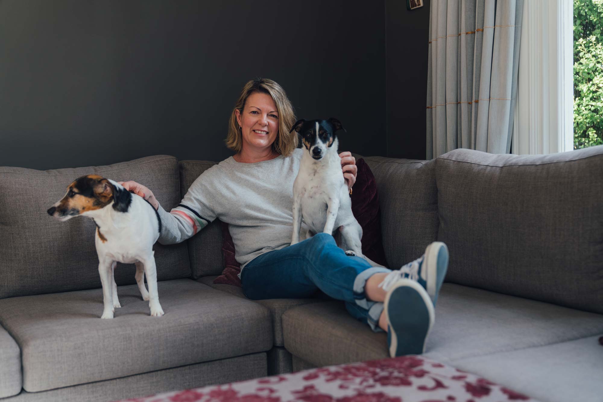 Shannon Hawker with her dogs