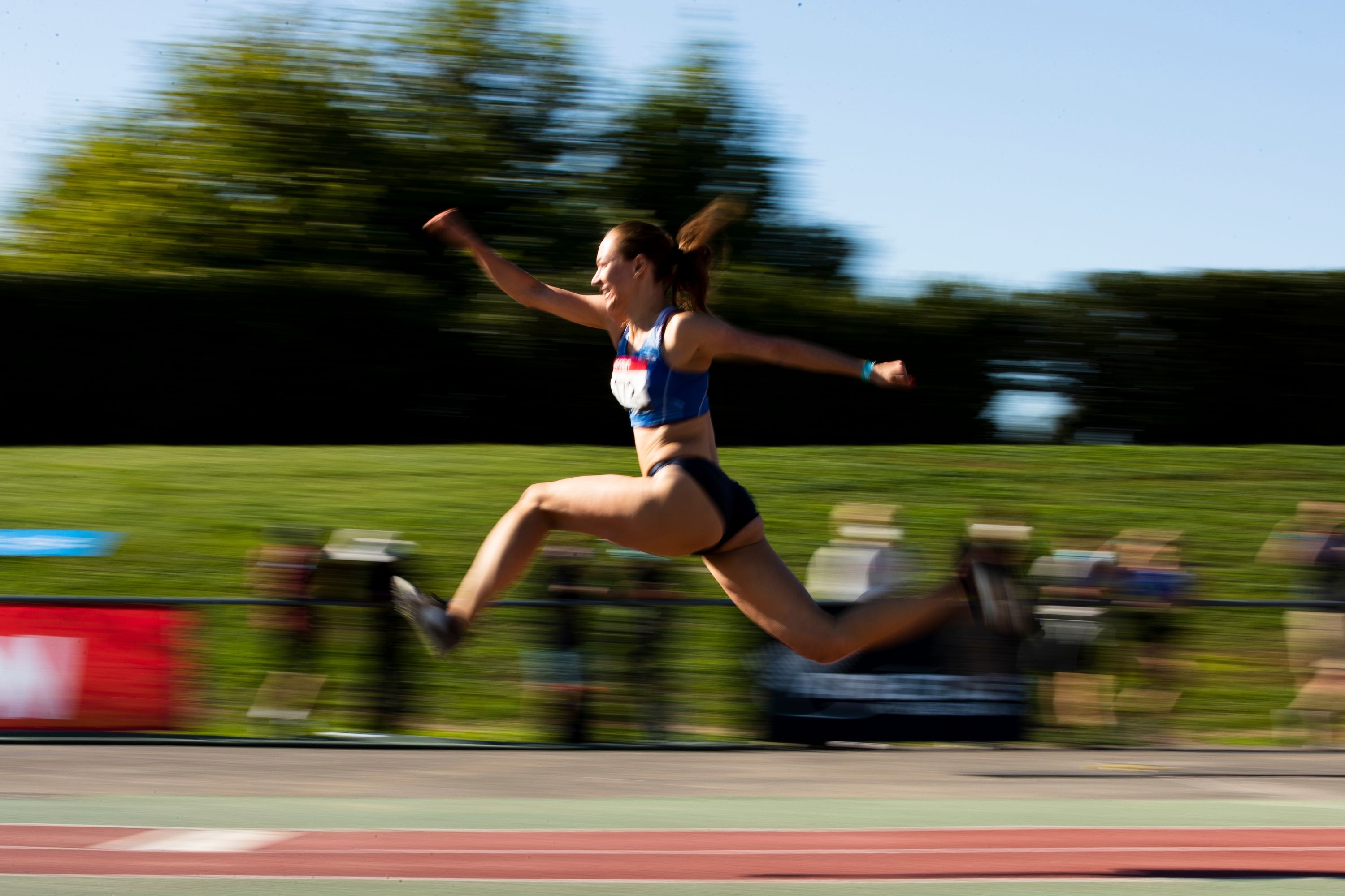 Diana Ismagilova sporting triple jump athlete action shot