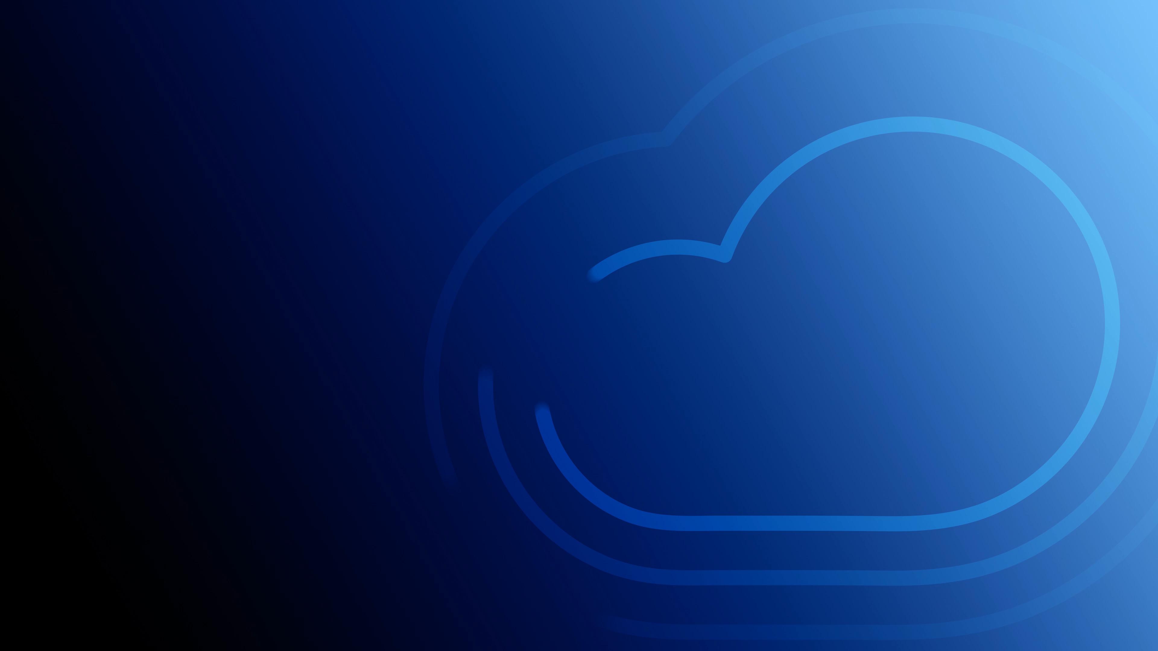 Animated outlines of a cloud on a blue gradient background