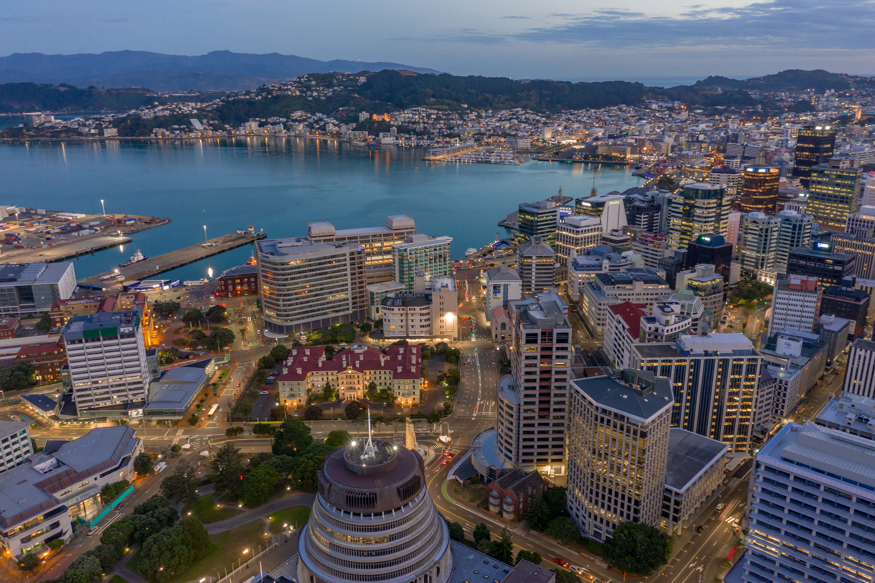 Aerial shot of Wellington