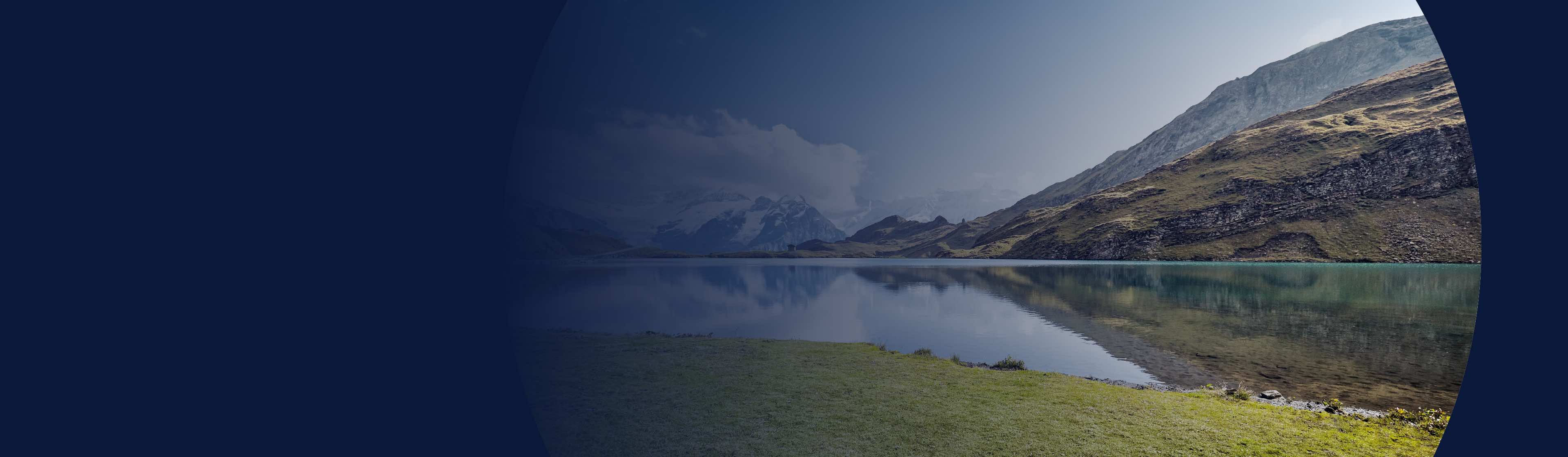 Photograph of a lakeside landscape for Snow Partner banner 