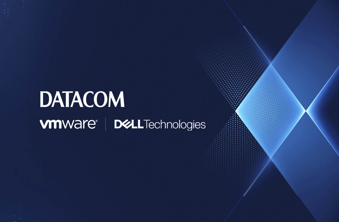 Datacom, VMWare and Dell Technologies logo lockup