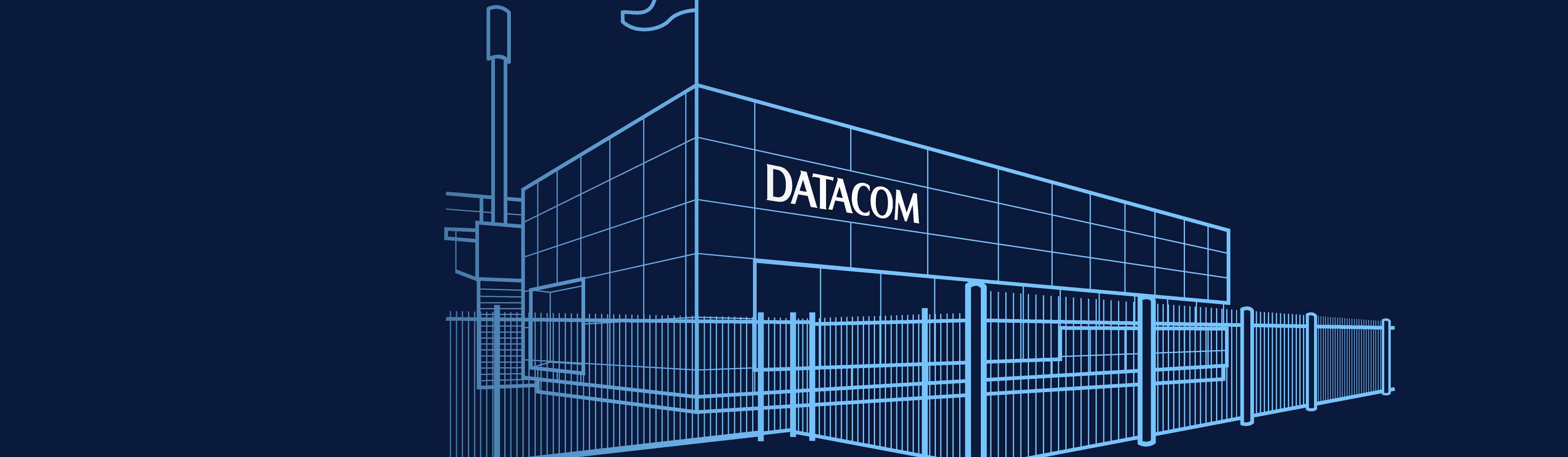 Line drawing of Datacom's Christchurch 'Gloucester' data centre