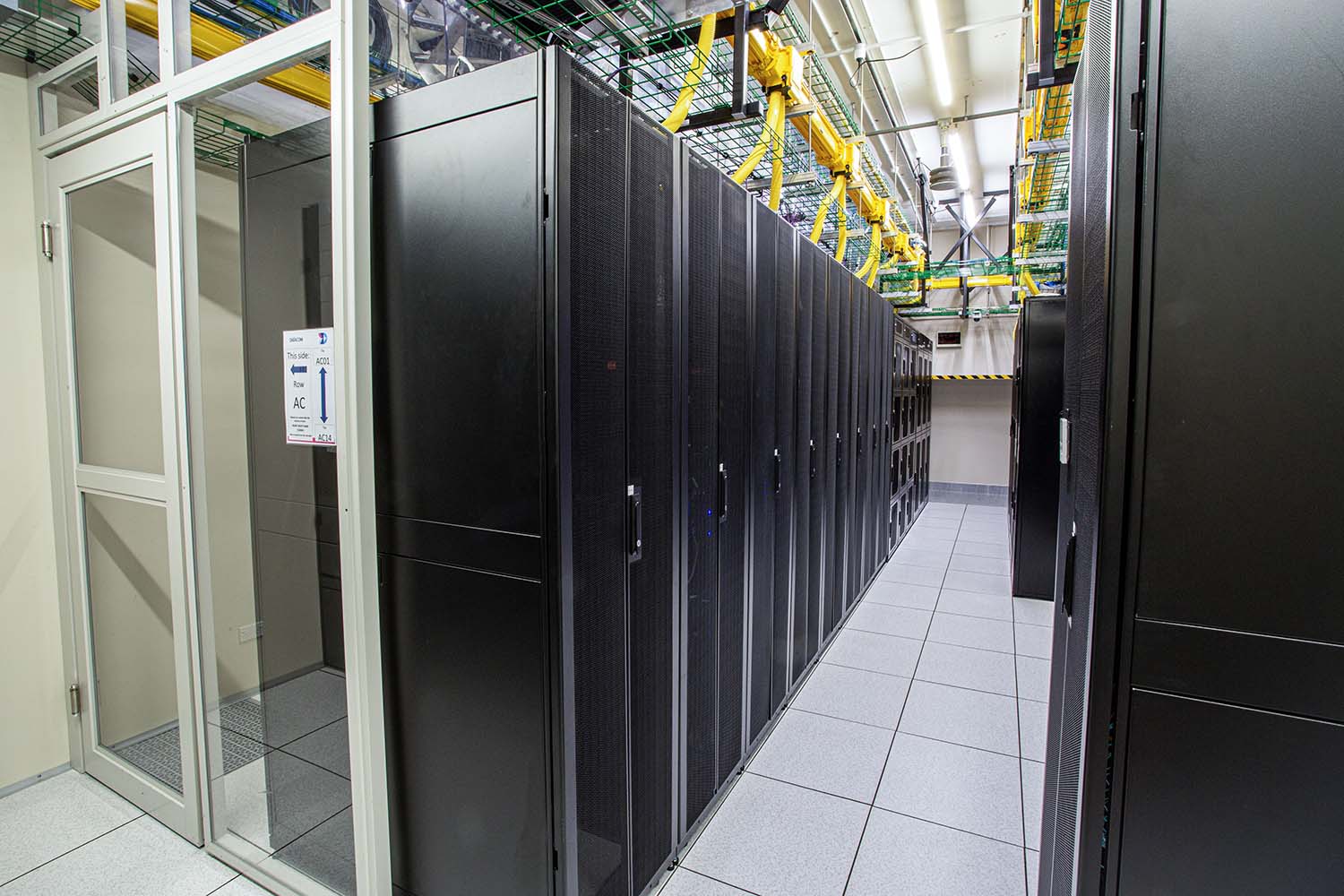 Server room at Datacom's Gloucester data centre in Christchurch 