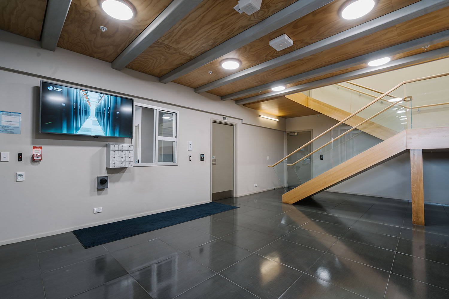 Reception at Datacom's data centre in Hamilton