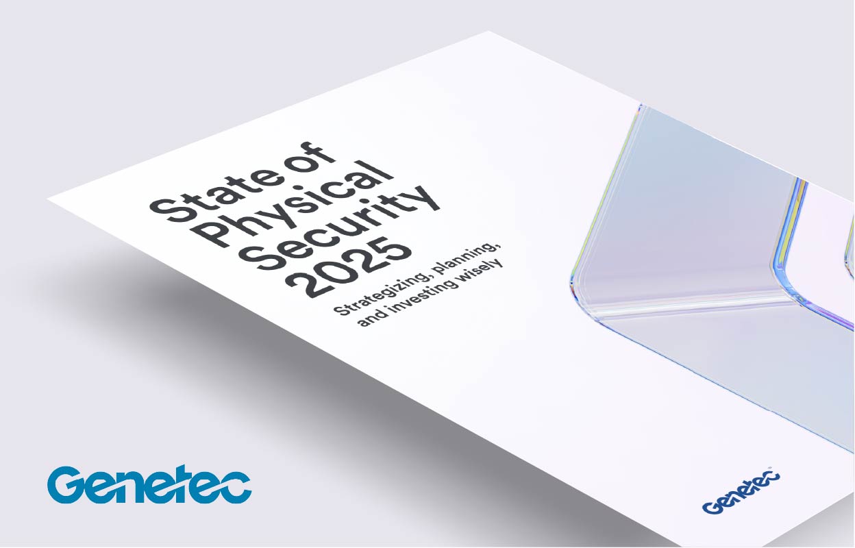 State of Physical Security report cover  and a Genetec logo at the bottom left corner