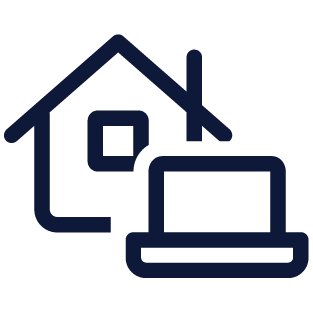 A house and router icon
