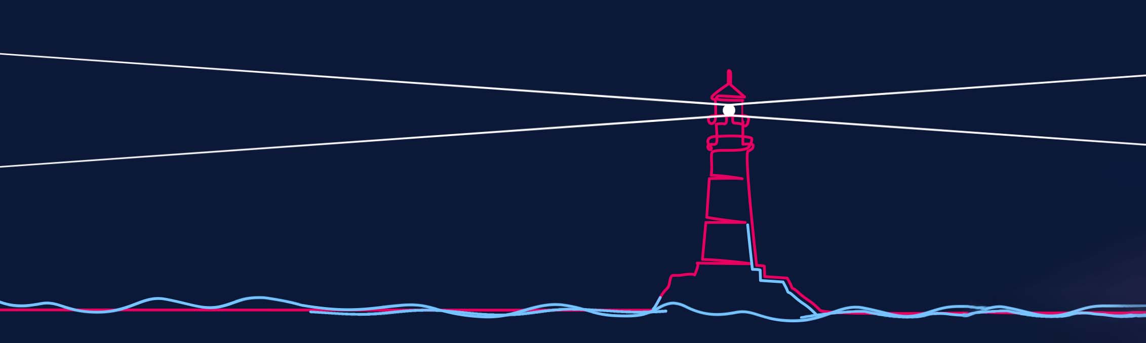 Datacom brand illustration of a lighthouse