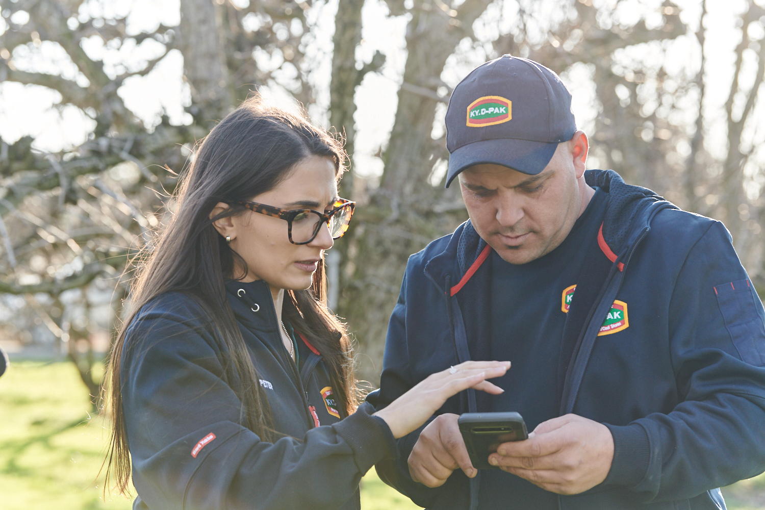 two people working on the app