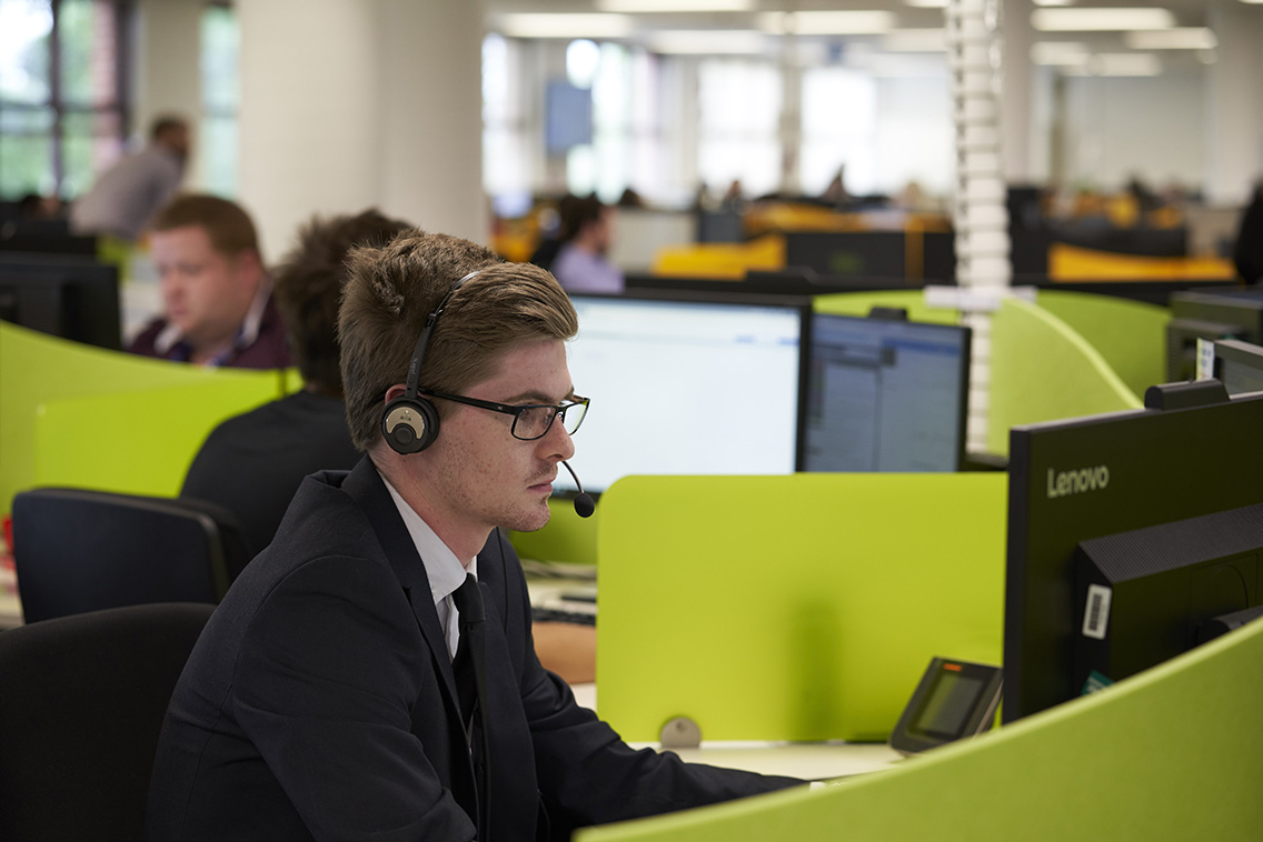 young man with headset